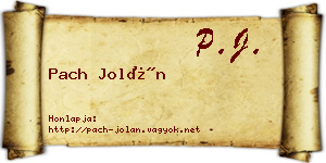 Pach Jolán névjegykártya