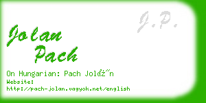 jolan pach business card